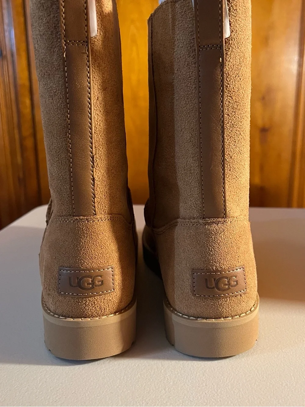 UGG Side 9 Women's Suede Zip-Back Winter Boot - Chestnut